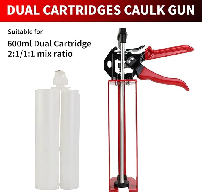 Epoxy Gun 450mL/600mL/650mL (1:1 and 2:1) Dual Component Epoxy Gun, 26:1 High Thrustdual, For Plastic Epoxy, Adhesive, Panel Bond, Panel Bonding Adhesive