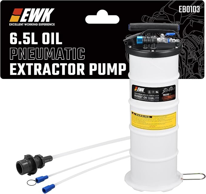 EWK 6.5L Pneumatic/Manual Oil Extractor, Oil Change Pump for Automotive Fluids Vacuum Evacuation, Fluid Extractor Pump Tool for DIY Mechanics
