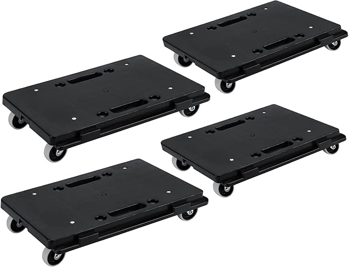 Furniture Dolly, 4 Pack Furniture Movers with Wheels, 500 Lbs Capacity, Moving Dolly Heavy Duty, Connectable Dollies with Wheels, Black
