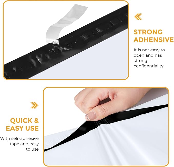 Metronic Poly Mailers 10X13 1000 Pack, Bulk Shipping Bags Heavy Duty Self Seal Waterproof Tear Weather Resistant Medium Mailing Envelopes, Packaging bags for Small Business, Boutique, Clothing, White