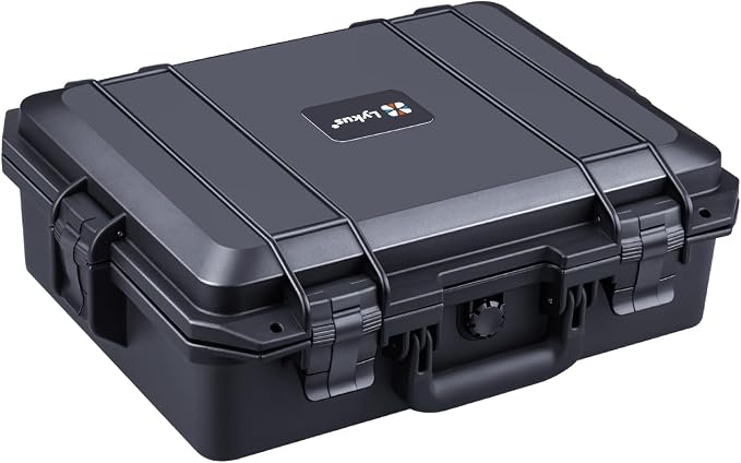 Lykus HC-4011 Waterproof Hard Case with Customizable Foam Insert, Interior Size 15.55x11.61x5.12 in, Suitable for electronics and more