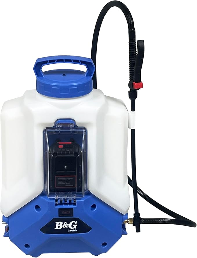 B&G Battery-Powered Backpack Sprayer (2.5 Gallon) – Cordless Electric Sprayer with 12” Extension Wand | 21V 5.2Ah Rechargeable Battery | Adjustable Pin-to-Cone Tip