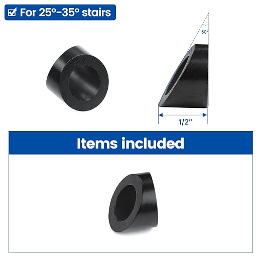Muzata 20 Pack 3/8" ID Black Cable Railing Angle Washer 25 30 35 Degrees T316 Stainless Steel Black Angle Beveled Washer for 1/8" 5/32" 3/16" Cable Railing Hardware Kit CR60