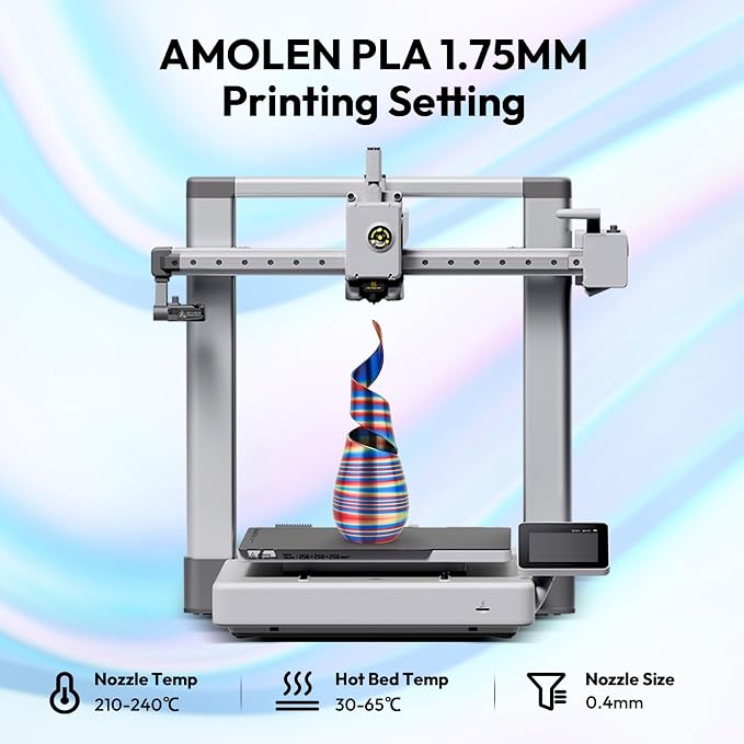 AMOLEN Silk PLA 3D Printer Filament, Shiny Multicolor Rainbow PLA Filament 1.75mm, Fast Color Change PLA 3D Printing Filament for Most FDM 3D Printer, Blue Red YellowGreen