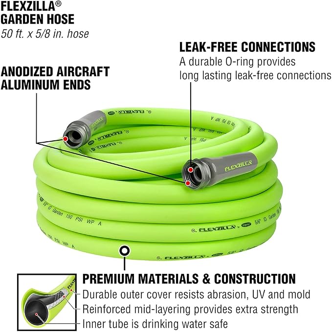 D.B. Smith Field King 190328 Backpack Sprayer, 4 Gallon, & Flexzilla Garden Hose 5/8 in. x 50 ft, Heavy Duty, Lightweight, Drinking Water Safe, ZillaGreen - HFZG550YW-E