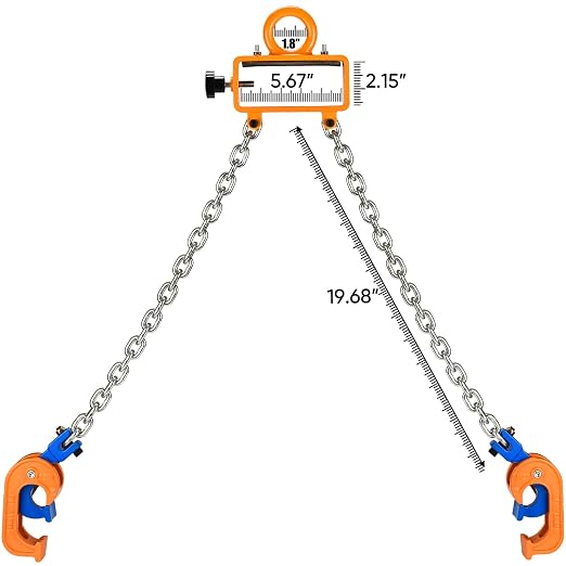 55 Gallon Drum Lift - Chain Drum Lifter - 2200 lbs Capacity - Upgraded Carbon Steel Hook with Built-in Spring Suitable for Plastic and Metal Drums - This Product is Protected by a US Patent.
