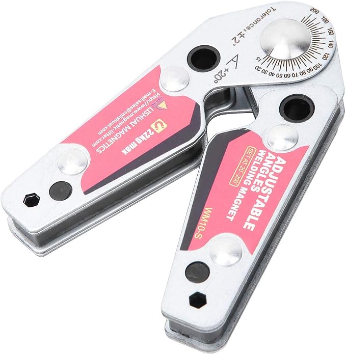 Adjustable Angle Welding Magnets with Wrench, 20-200 Degree Adjustable Angles Welding Magnetic Welding Clamp Holder, Welding Equipment