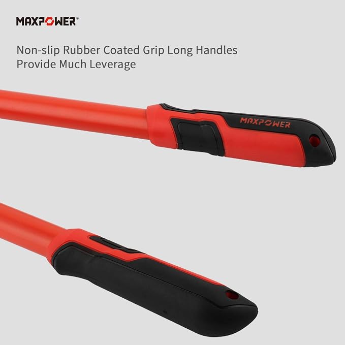 MAXPOWER Bolt Cutter 24 inch, Heavy Duty Bolt Cutters for Locks, Soft Metal, Rivets and Chains, Drop forged Cr-Mo Steel Jaws, Non-slip Rubber Handle