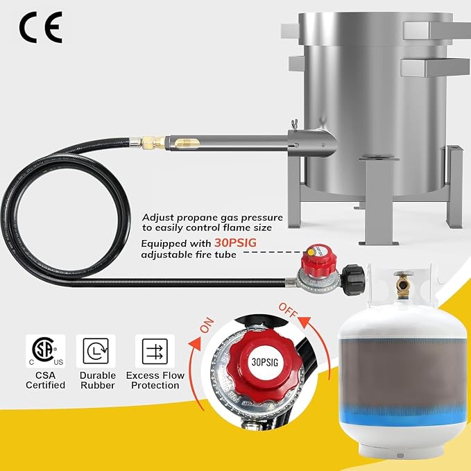 Nelyrho 50kg Propane Melting Furnace Kit - Full Stainless Steel Foundry with Crucible 50kg, Support Stand, and Tongs - Ideal for Melting Recycling Aluminum, Gold, Silver, and Copper Scrap