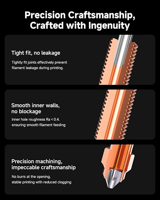 Creality Official K1C/K1 SE/K2 SE Nozzle, Unicorn Quick-Swap 0.4mm, 0.6mm, 0.8mm 4PCS Nozzle Kit, Copper Alloy and Hardened Steel 3D Printer Nozzle for K1C, K1SE, K2 SE, Ender 3 V3 SE, Ender 3 V3 Plus