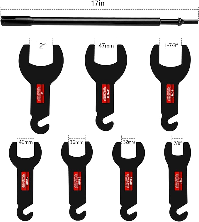 BETOOLL 8PCS Pneumatic Fan Clutch Wrench - 43300 Removal Tool Kit, Auto Repair Spanner Kit Installs Compatible With Ford, GM, Chrysler and Jeep