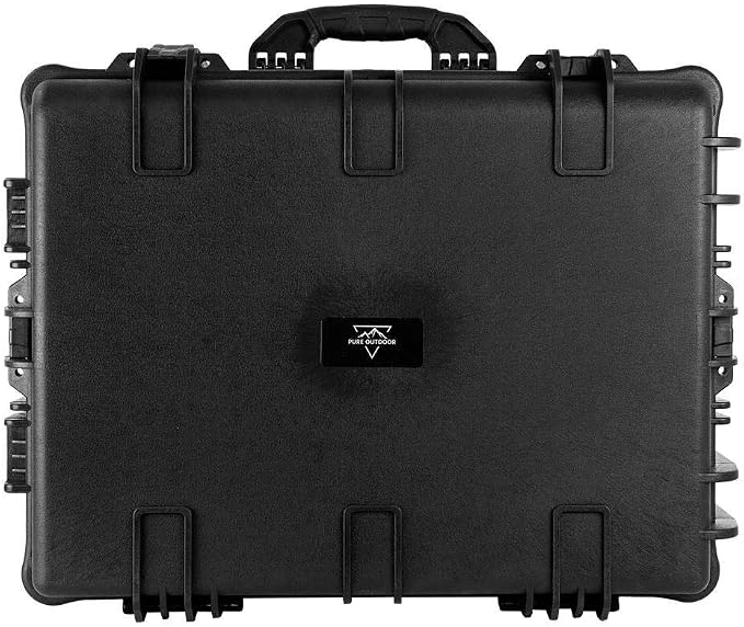 Monoprice Weatherproof Hard Case - 26 x 20 x 14 Inches, With Wheels and Customizable Foam, Shockproof, IP67, Ultraviolet And Impact Resistant Material, Black - Pure Outdoor Collection, 82.2 Liter