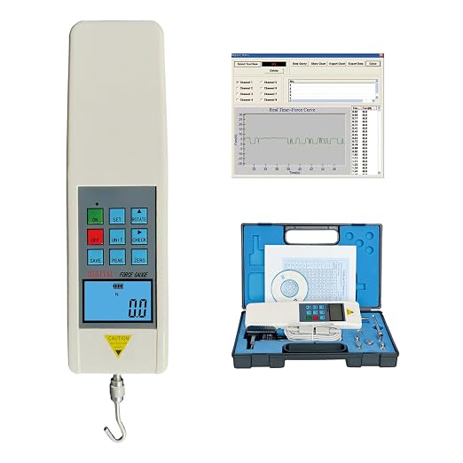 HF-200 Digital Force Gauge 200N Push Pull Gauge Tension Compression Tester | N/kg/lb units, 5 test modes, peak hold, limit alarm & 447-record memory for pull, compression and insertion force tests