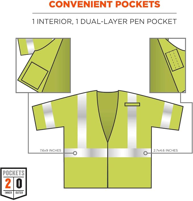 Ergodyne unisex adult Class 3 FR Safety Vest Sleeves H L, Lime, 4X-Large-5X-Large US