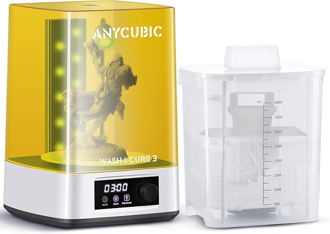 ANYCUBIC Wash and Cure Machine 3.0, 2 in 1 UV Washing and Curing Station for ANYCUBIC Photon Mono 4 2 Mars Series LCD/DLP/SLA 3D Printer Models, with Twistable Gooseneck Light