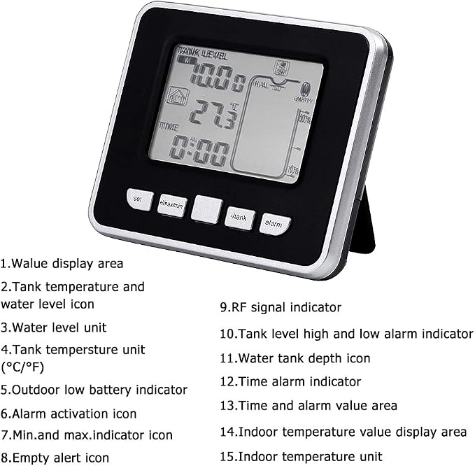 Ultrasonic Liquid Depth Level Meter Water Level Temperature Sensor