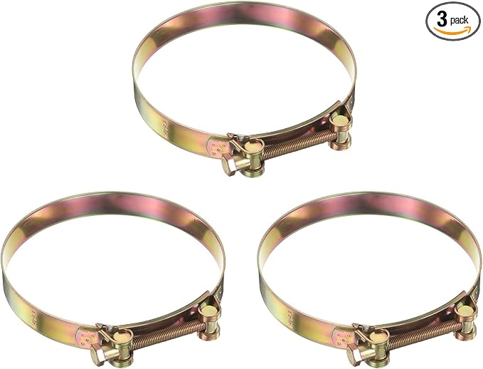HARFINGTON 3pcs T-Bolt Hose Clamp 29-31mm (1.14-1.22") Galvanized Carbon Steel Adjustable Intake Radiator Pipe Clamps for Automotive Plumbing Industrial Pipes