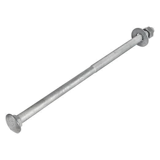 3/8" x 12" (50 Pack) Galvanized Carriage Bolt Kit, Grade 307A, Hot Dip Galvanized for Exterior Use by Makers Bolt
