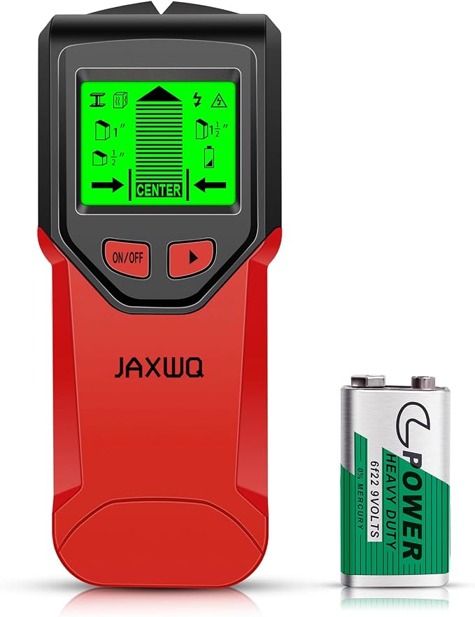 Stud Finder Wall Scanner - 5 in 1 Stud Finder Tool w/Smart Chip and HD LCD Display, Stud Detector Beam Finders for the Center and Edge of Wood AC Wire Metal Studs Joist Pipe (Cherry)
