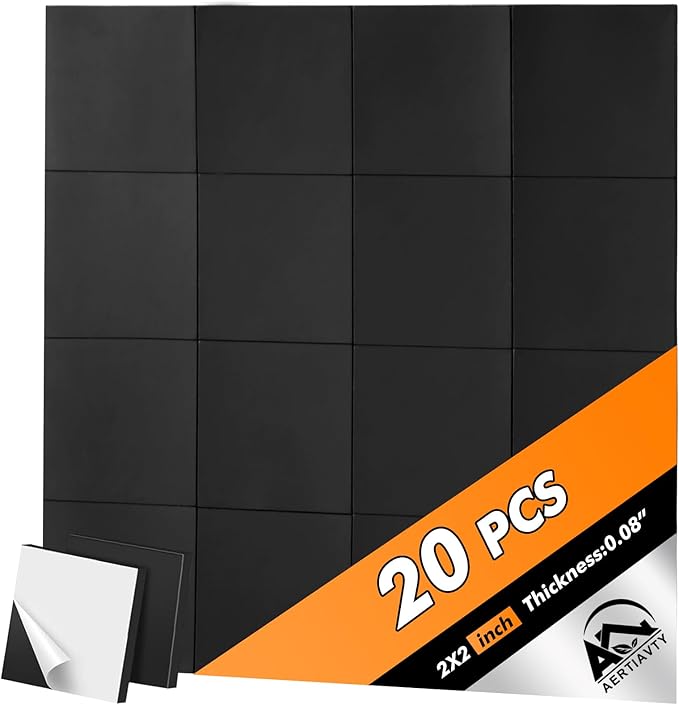 Aertiavty Magnetic Squares with Adhesive Backing, 20 Pcs 2" Fridge Magnets, Magnetic Strips with Adhesive Backing, 80 Mil Magnet Sheets for Whiteboard, Refrigerator, Crafts, Easy Peel and Stick