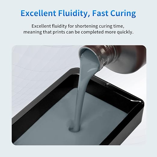 ANYCUBIC Upgraded 8K 3D Printer Resin, 3D Printing Resin with High Precision and Quick Curing & Excellent Fluidity for LCD 4K/6K/8K/12K 3D Printing (HD Grey, 1kg)