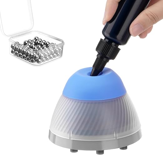 4E's USA Lab Mini Vortex Mixer & Steel Balls Set: Paint Shaker with 5000rpm | 6mm Orbital Diameter| Anti-Slip Foot & Brushless Motor, Ideal for Tube, Nail Polish, Paints & Lash Adhesive Mixing, Blue
