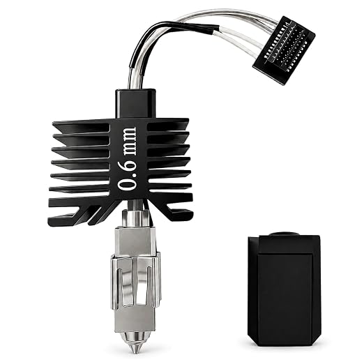 0.6mm Integrated Hotend Nozzle for Bambu Lab P1P/P1S, Hardened Steel All-Metal Print Head, 300℃ High Temp, Built-in Thermistor & Ceramic Heater, High Precision Printing