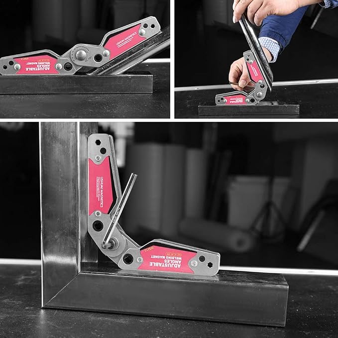 Adjustable Angle Welding Magnets with Wrench, 20-200 Degree Adjustable Angles Welding Magnetic Welding Clamp Holder, Welding Equipment