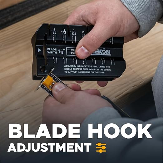 REEKON Tape Measure Accuracy Block – English (Inch) Calibration Tool for Checking Hook Alignment and Push/Pull Accuracy, Measures to 1/128 in (0.2mm)