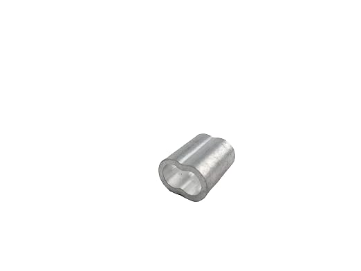 Thin Wall Aluminum Swage Sleeves Clip & Ferrules (3/8") - Oval Duplex Fiber Rope Cable Crimping Loop Fittings (Pack of 25)