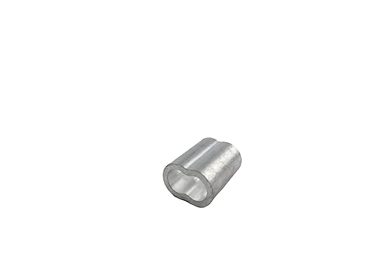 Thin Wall Aluminum Swage Sleeves Clip & Ferrules (3/16") - Oval Duplex Fiber Rope Cable Crimping Loop Fittings (Pack of 100)