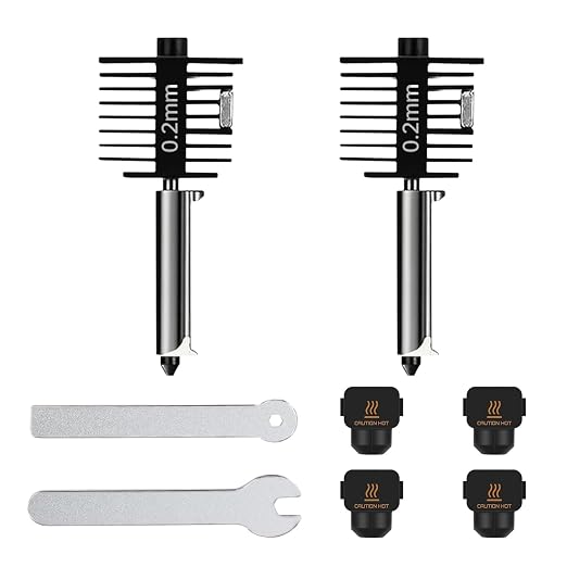 Bamboo Lab Upgrade Hardened Steel Hotend Kit for Bambu Lab A1 Mini /A1,2 Pack 0.2mm Harden Steel Nozzle,All Metal Extruder Hot End Heating Block Replacement, High-Speed 3D Printer Accessories