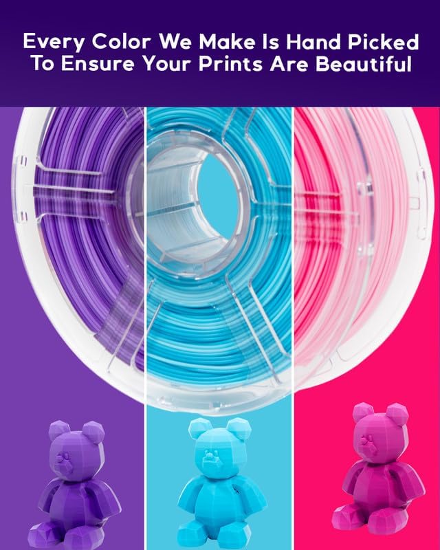 Cookiecad PLA Filament 1.75mm 1kg Rainbow Multicolor 3D Printer Filament - Purple Ombre PLA