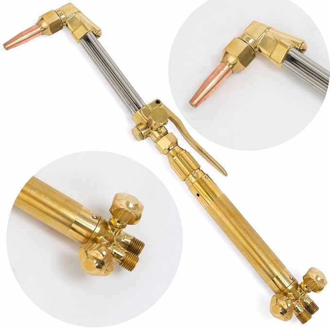XtremepowerUS Oxygen & Acetylene Welding Brazing Cutting Torch Kit Gas with 3 Nozzle 11.5' ft Hose Gauge Regulator Set CGA 540 Goggles Carrying Case