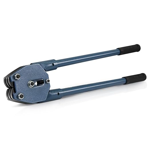 Strapping Sealer/Crimper for 1/2"-3/4" Polypropylene (PP) Polyester Strapping Band Manual Banding Tool with 20.5" Extended Handle (Blue)