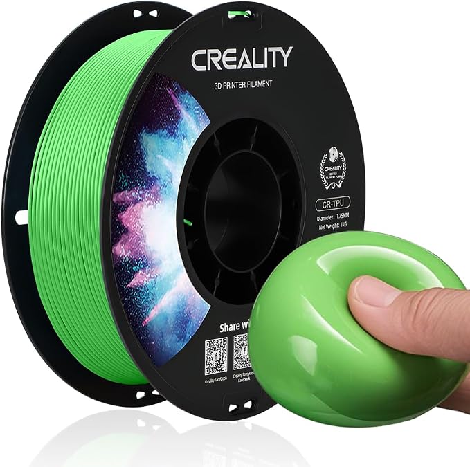 Official Creality TPU Filament, Flexible 3D Printer Filament 1.75mm, 95A Shore High Hardness & Resilience, Dimensional Accuracy +/- 0.03 mm for Most FDM 3D Printers