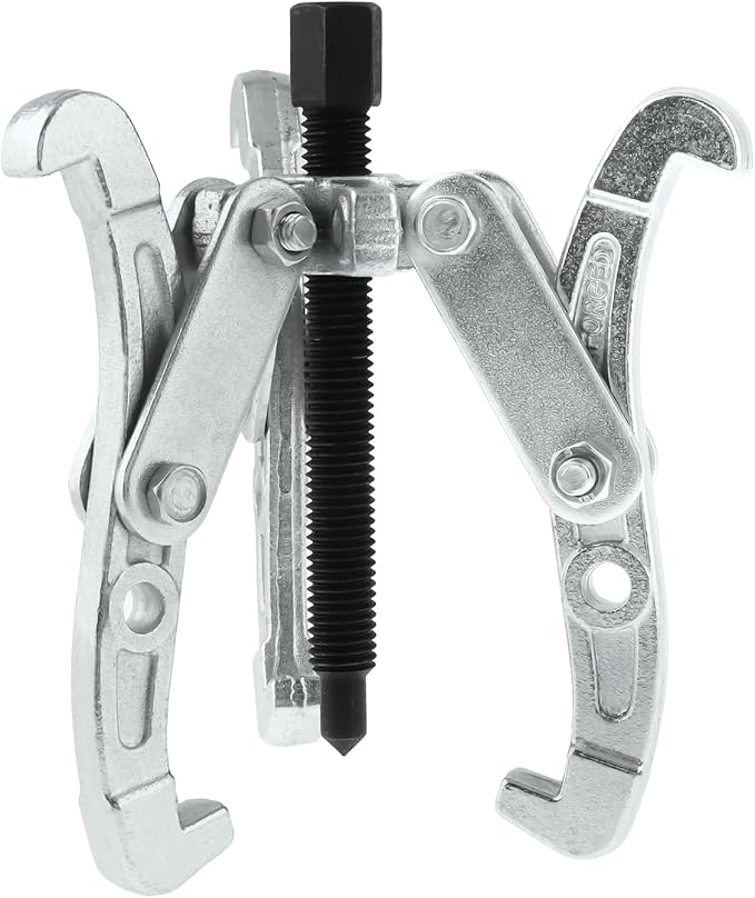 ChgImposs 4 Inch 3-Jaw Gear Puller, 2 Jaw 3 Jaw Puller for Pulley Gears Bearings and Flywheels, Heavy Duty Pulley Puller with Reversible Jaws, High Carbon Steel Removal Tool Bearing Puller Tool
