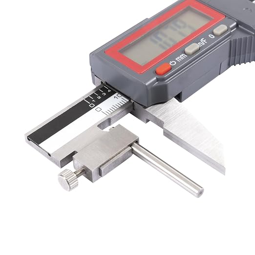 Digital Tube Thickness Caliper 0-150mm / 0-6" | IP54 Coolant & Fluid Resistant, ±0.02mm Accuracy, 0.01mm/0.0005" Resolution, Locking Dial for Measured Value Fixation