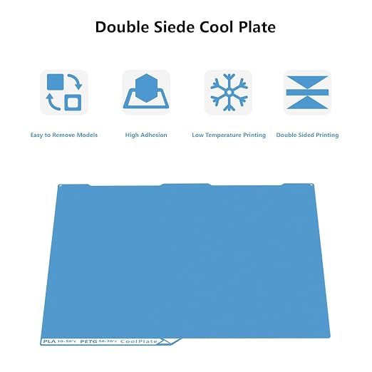 Kobra 3 Dual Side Low Temperature Cold Printing Build Plate, 3D Printer Double Sided Textrued Platform with Identification Code for Anycubic Kobra 3 V2 256x268mm
