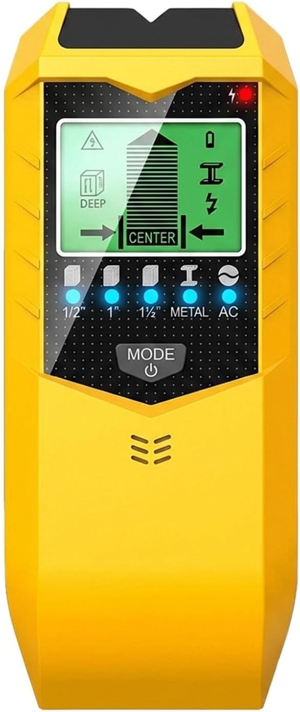 Stud Finder Wall Scanner - 5 in 1 Electronic Stud Sensor with Intelligent Micro-Sensor Chip, Wood Metal AC Wire Detector for Drywall & Plaster, Center Finding for TV Mount & Shelving