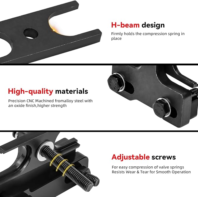 Valve Spring Compressor & Air Valve Holding Hose Tool - For 4.8 5.3 5.7 6.0 6.2 LS1 LS2 LS3 LS6 Engine - Compatible With Chevy LSX Camaro Corvette Pontiac Trans Am GTO G8 CTS V GM Trucks - 67605