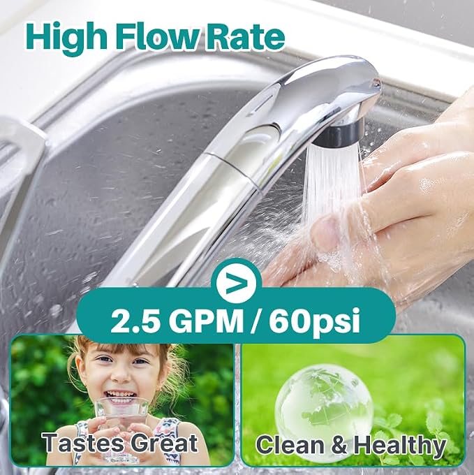 ICEPURE WFC5300A-20 Filter Replacement for WFS5300A-20 Under Sink Water Filter System, 5 Years or 40K Gallons Ultra High Life, Removes Heavy Metals, Chlorine, Odor, NSF/ANSI CAN 372 & 42 Certified