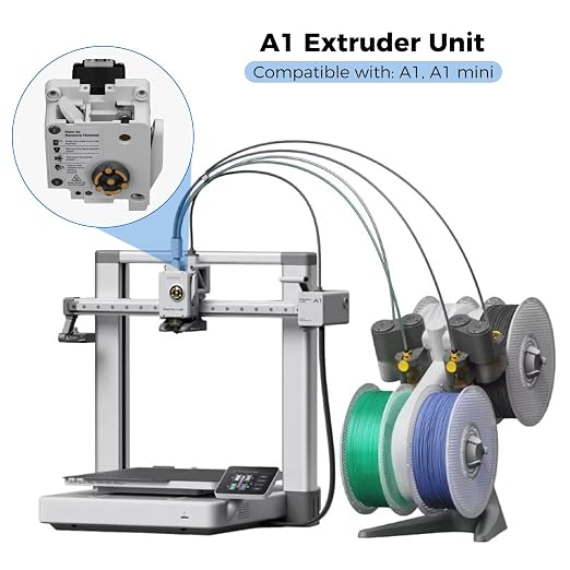 ENOMAKER Bamboo Lab A1 Mini,A1 Extruder Unit,with Hardened Steel Dual Gear,Filament Cutter&Motor,Complete Toolhead Extruder Assembly Replacement Parts,High Extrusion Force,Anti-Slip for Tough Filament