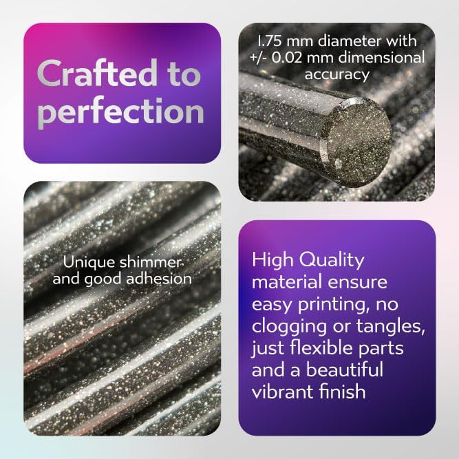 Cookiecad TPU Filament 1.75mm 1kg Translucent Glitter 3D Printer Filament - Star Dust TPU