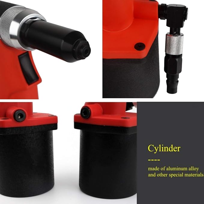 Heavy Duty Air/Hydraulic Rivet Gun Professional Riveting Tool 1/4" air Power Tool Self Suction Style
