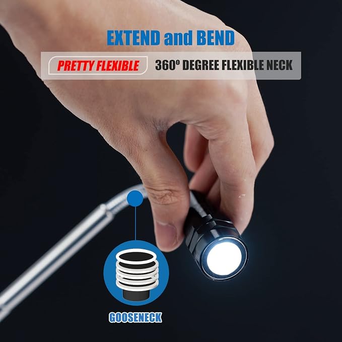 VIBELITE Gifts for Men, Magnetic Flashlight with Tool Magnetic Lanyard, Telescoping Magnet Pickup Tool, Cool Gadgets Fathers Day Dad Gifts, Birthday Gifts for Men, Dad, Husband, Women, Dad Gifts