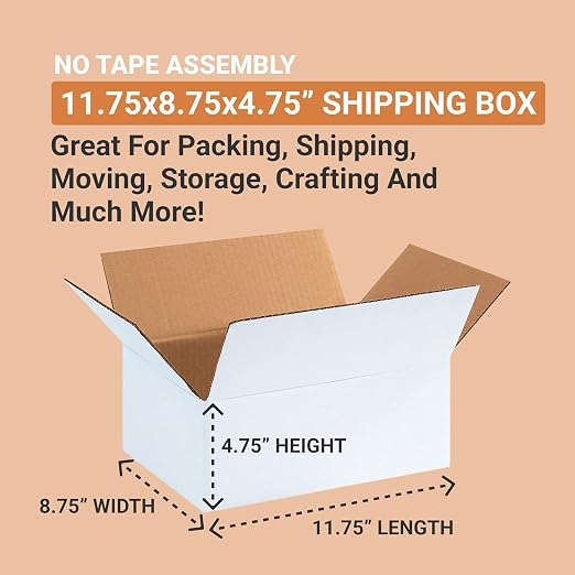 Box USA Shipping Boxes Small 15"L x 12"W x 10"H 25-Pack - Corrugated Cardboard Box for Moving, Mailing, Packing, Packaging and Storage