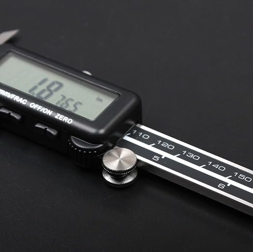 Accusize Industrial Tools Digital Caliper, 12 in/300 mm, 1110-0838 | 300 mm/12 in Range, 0.01 mm/0.0005 in/1/128 in Resolution, ±0.04 mm Accuracy, Metric/Inch/Fractional, Full Screen LCD