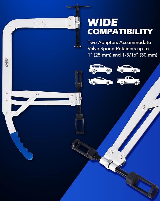Orion Motor Tech Large Valve Spring Compressor Tool, Valve Spring Removal Tool & Adjustment Tool with 1" & 1-3/16" Adapters, Direct Action Valve Spring Compression Tool for Overhead Valve Engines