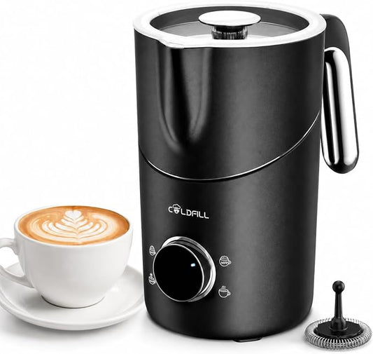 21.16oz/600ml Milk Frother, 8-in-1 Automatic Milk Frother and Steamer, Electric Hot & Cold Foam Maker, Ergonomic Grip Stainless Steel Detachable Frother for Coffee, Latte, Cappuccino